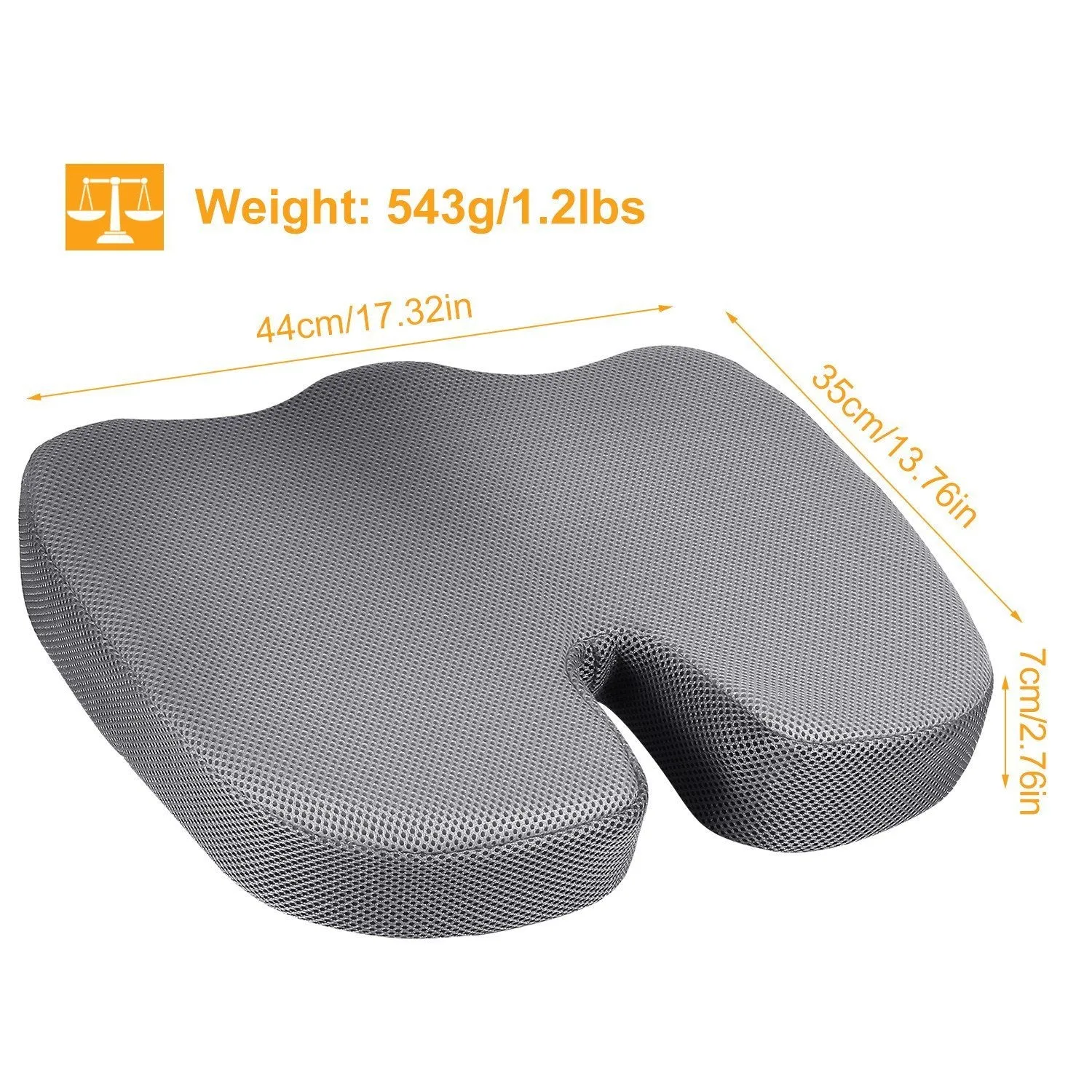 Coccyx Orthopedic Memory Foam Seat Cushion