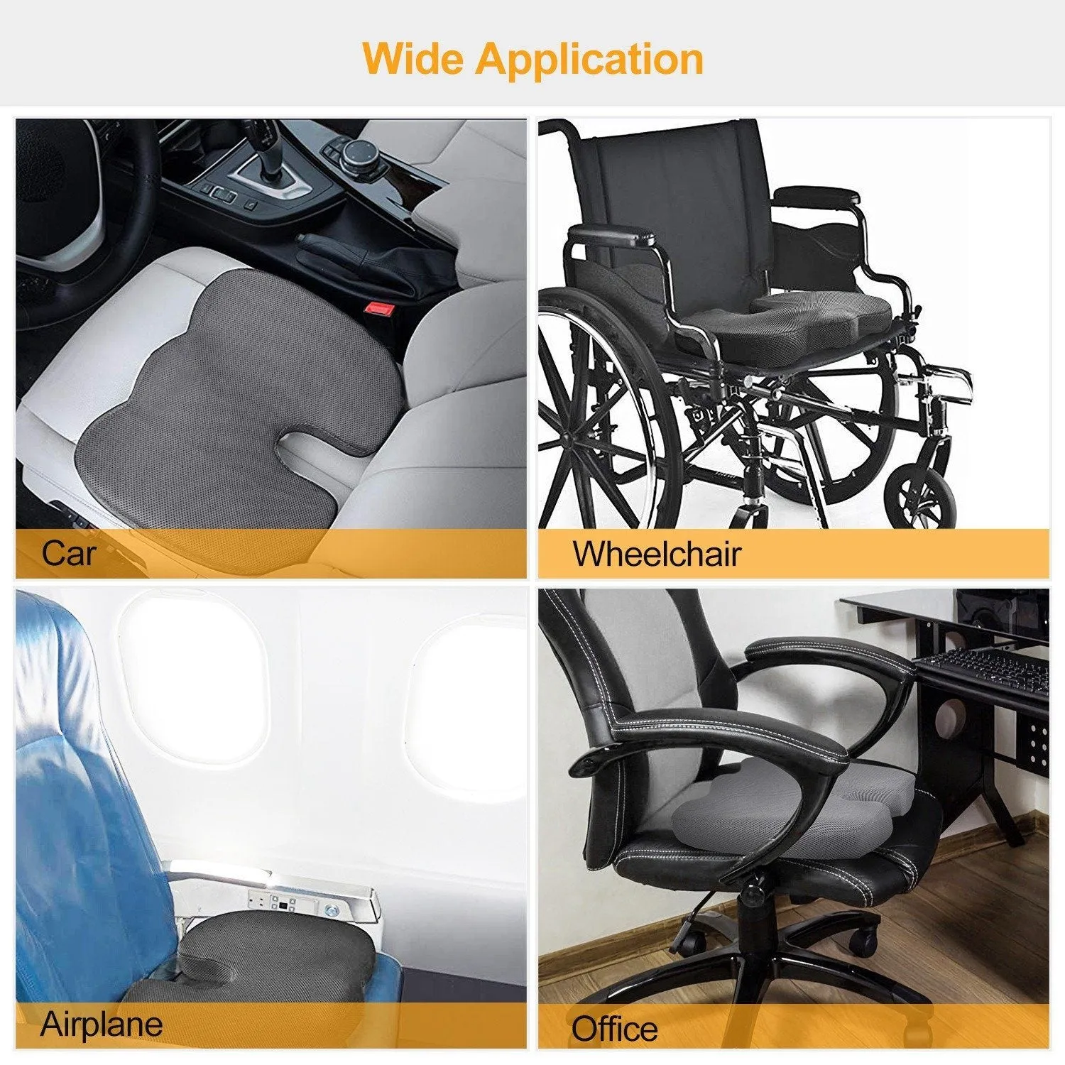 Coccyx Orthopedic Memory Foam Seat Cushion
