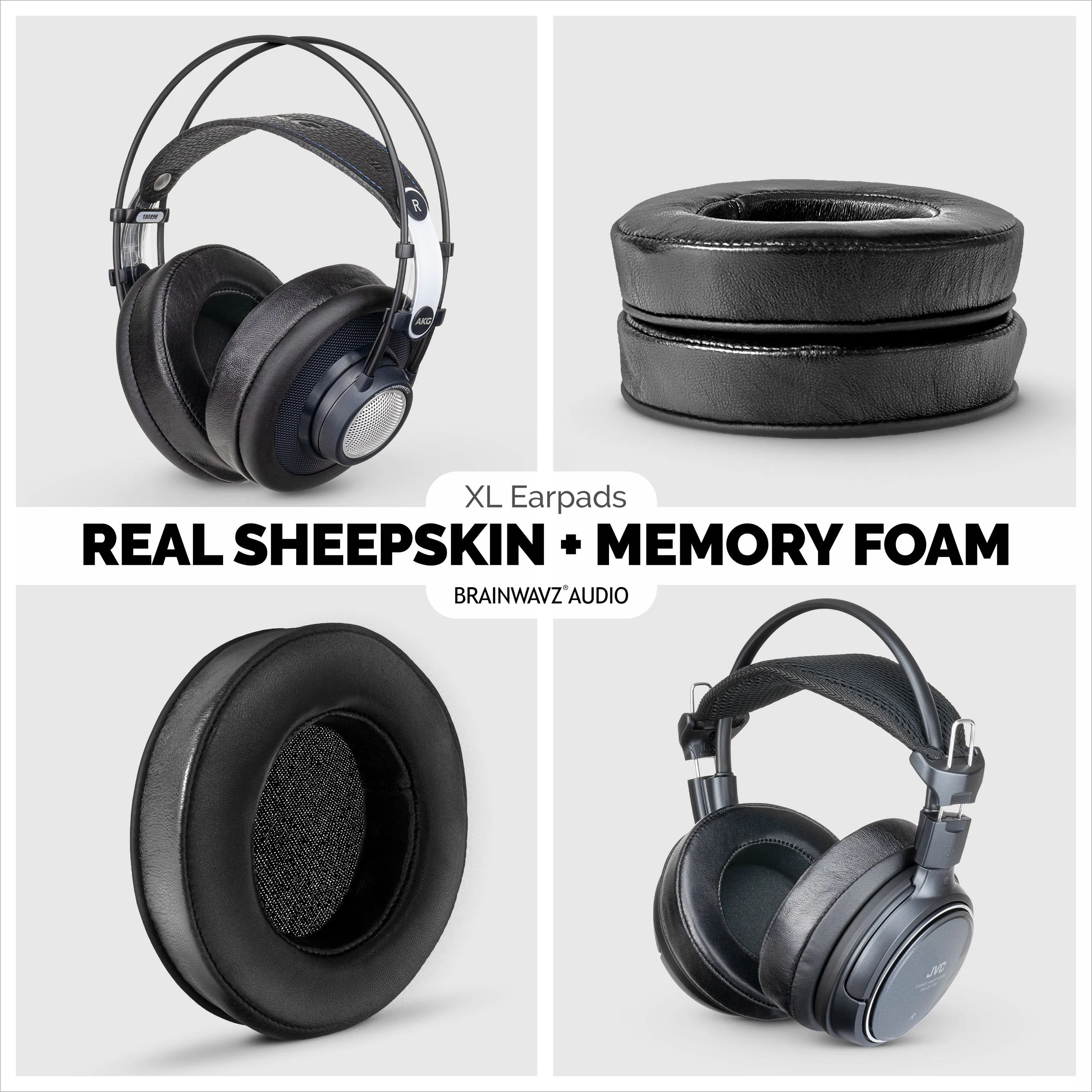 Headphone Memory Foam Earpads - XL Size - Sheepskin
