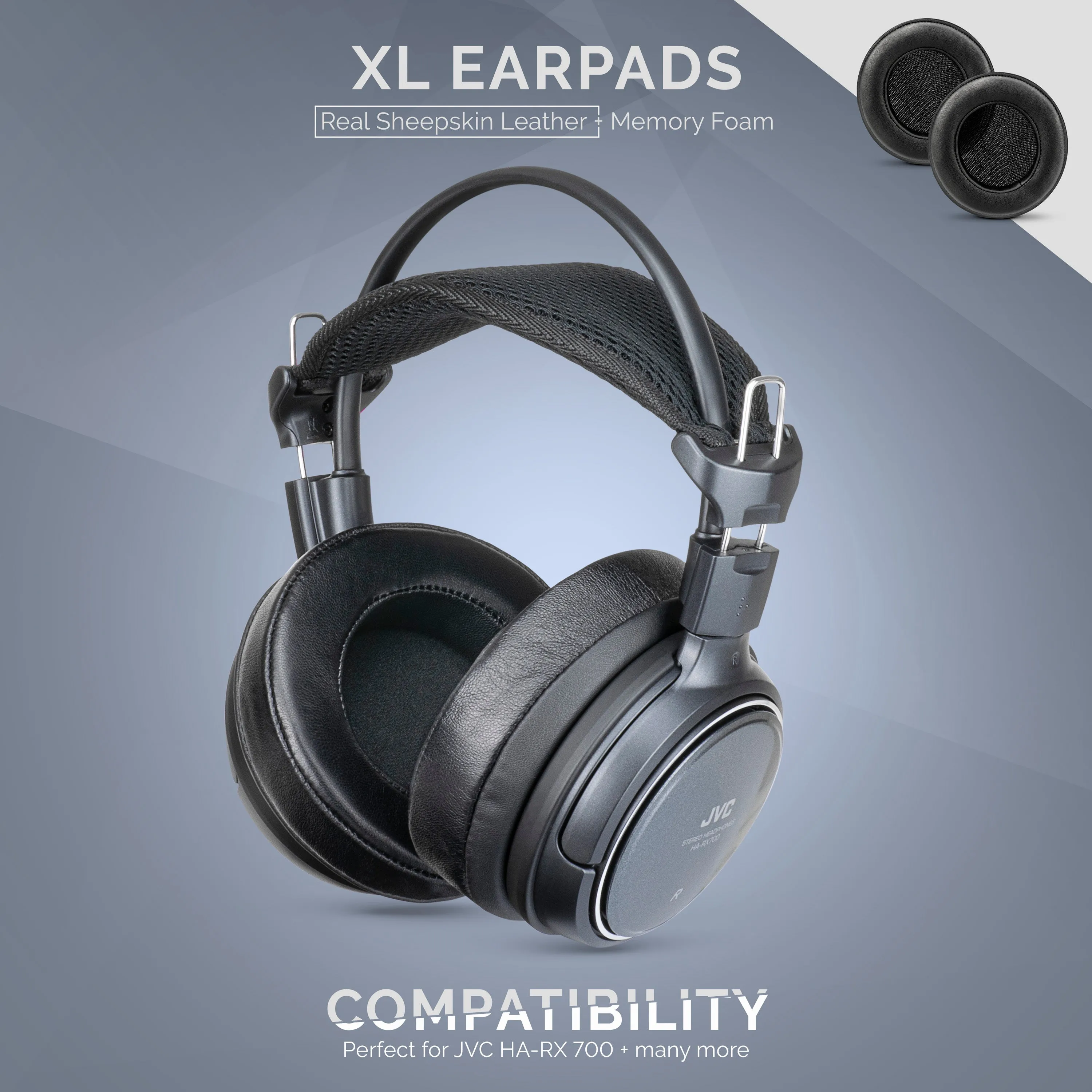 Headphone Memory Foam Earpads - XL Size - Sheepskin