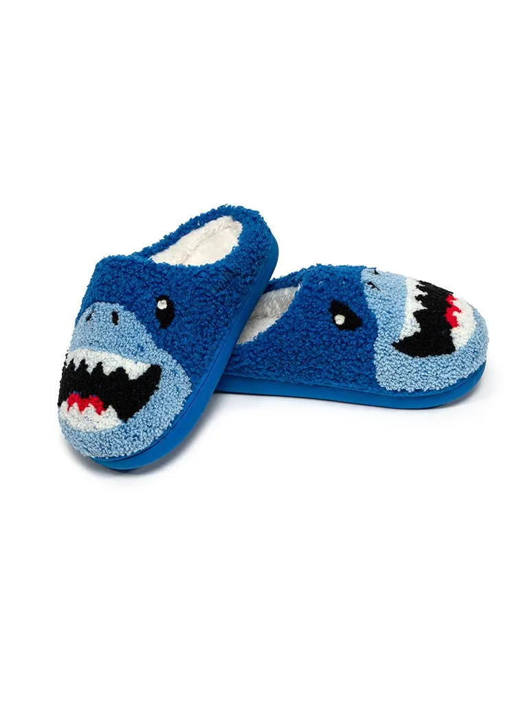 Kids Shark Slippers - Blue: BIG KIDS 1-3
