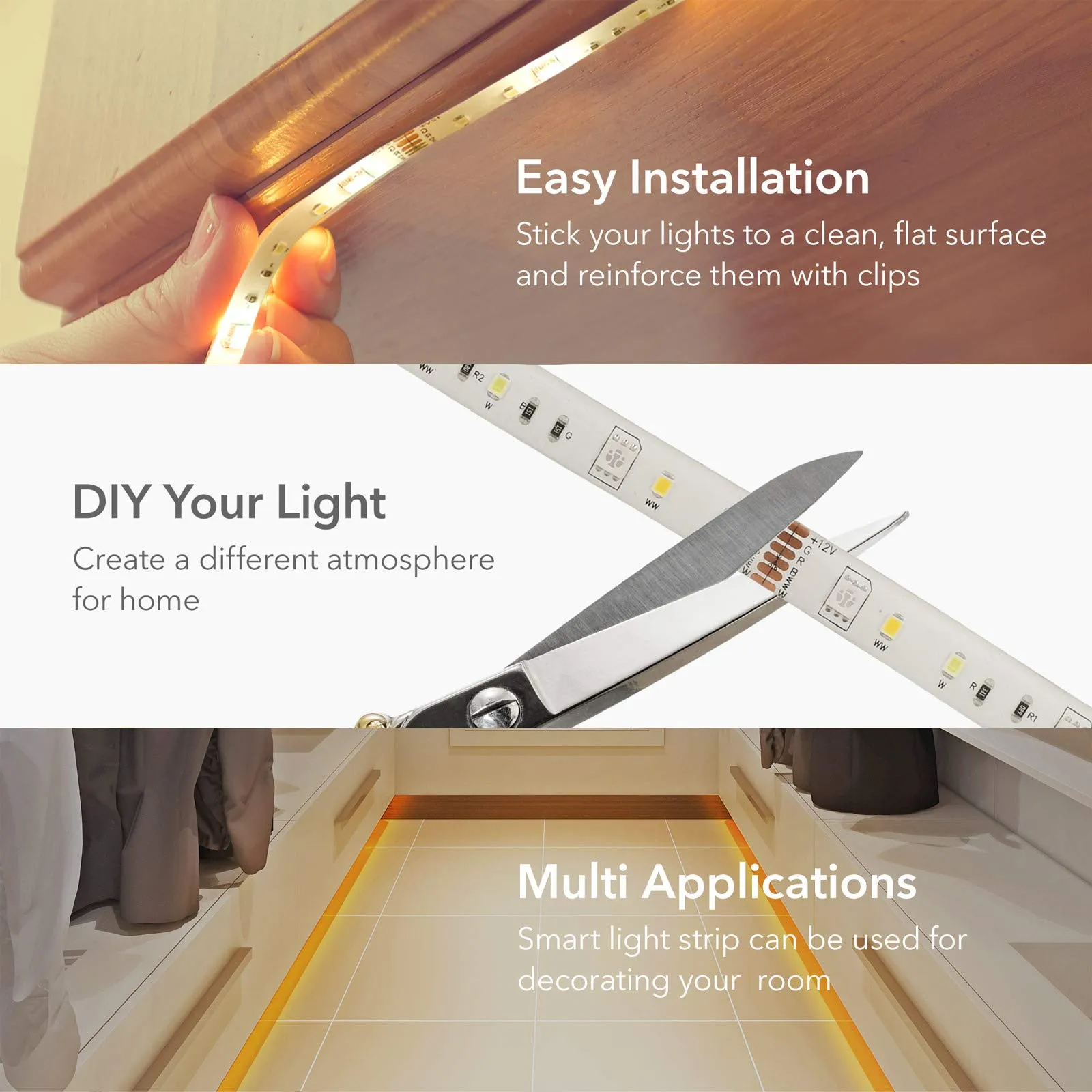 Smart LED Strip Lights 16.4ft WiFi RGBW LED Light Strips Work with Alexa and Google Assistant HBN