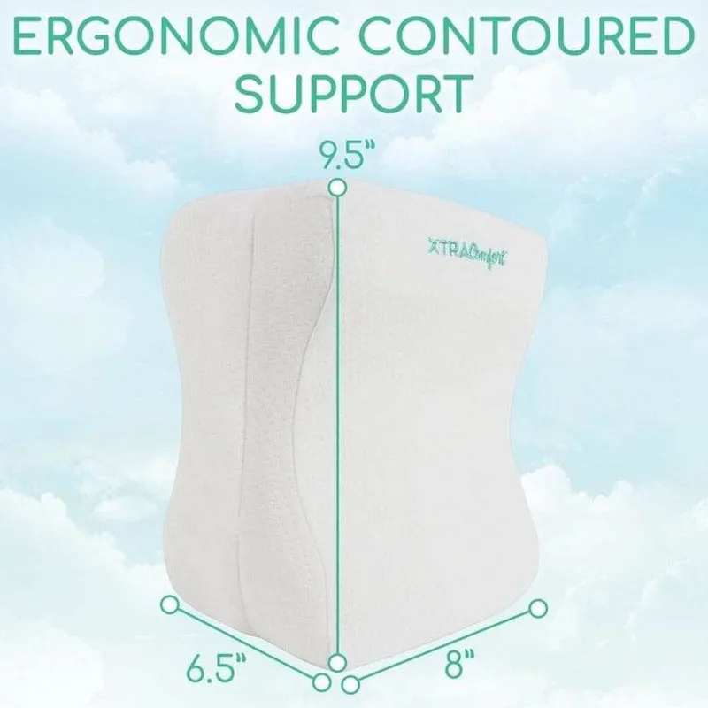 Vive Health Xtra-Comfort Memory Foam Knee Pillow - White